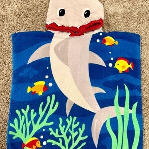 Boat House for Kids | Shark Hooded Beach Towel, Swim Cover Up, Poncho 🦈🌊☀️